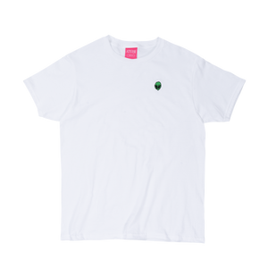 Alien Head Embroidered Tee - White