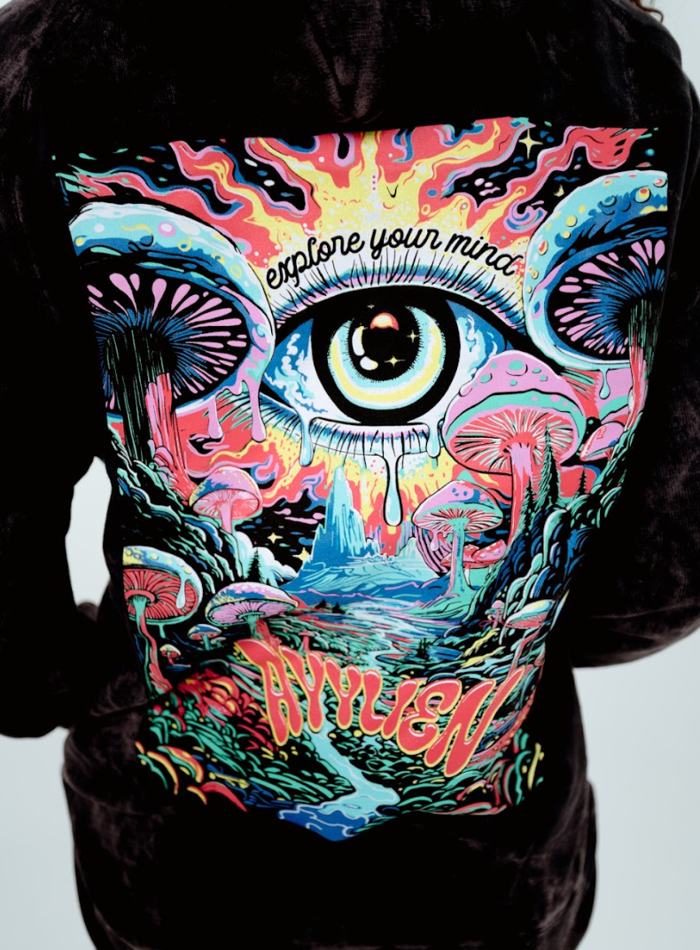 Psychedelic Explore Your Mind Hoodie - Black