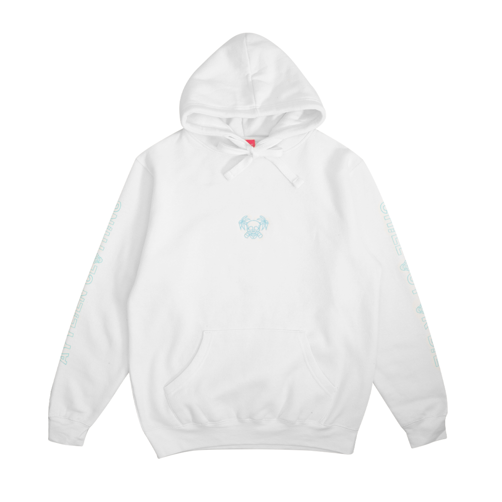 White online out hoodie