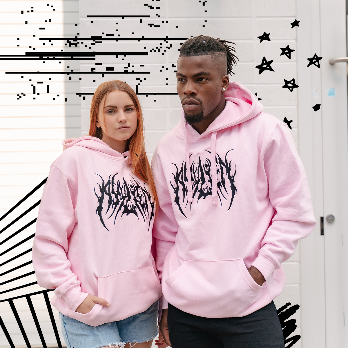 Death metal pink hoodie hotsell